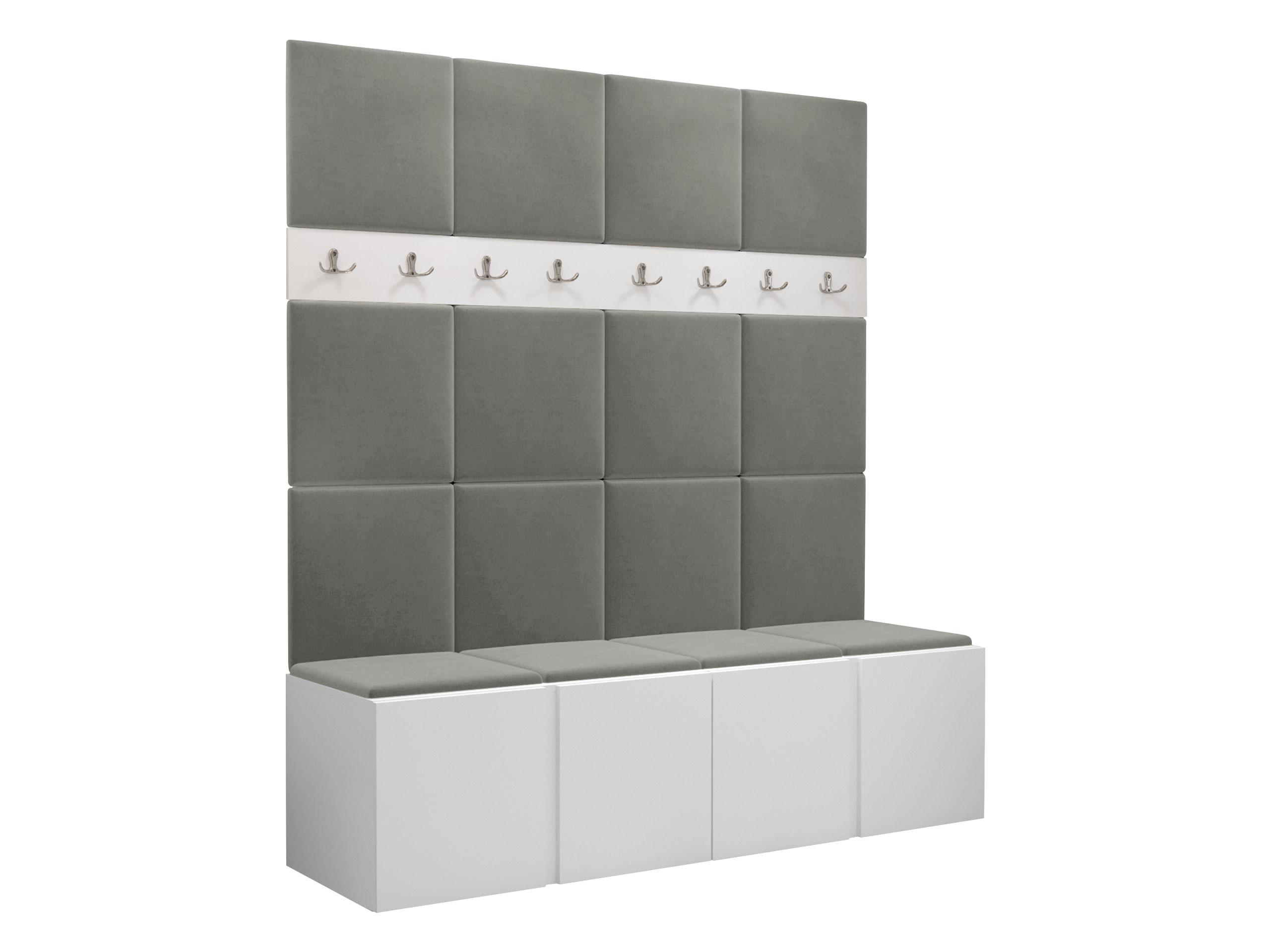 GARDEROBEN-SET Orion V - Weiß/Grau, Holzwerkstoff/Kunststoff (168/186/46cm) - MIRJAN24