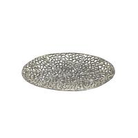 DEKOSCHALE ASTLUX, Aluminium, handgefertigt, Silber, Ø 44 x 4 cm - Silberfarben, Metall (44/4cm) - KADIMA DESIGN