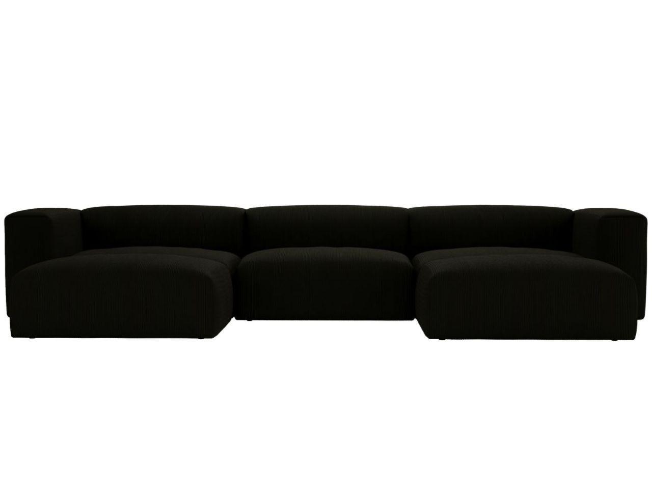 WOHNLANDSCHAFT U Landi Schwarz - Schwarz, Kunststoff/Textil (340/85/180cm) - Graingold
