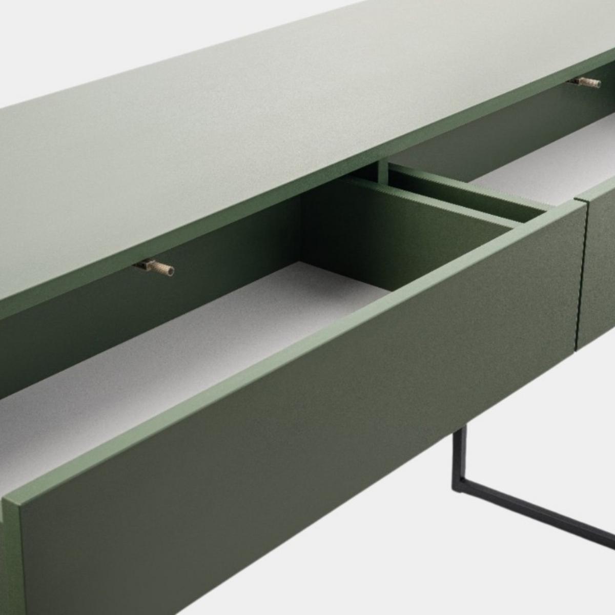 KONSOLENTISCH AZIR mit 137 / 83 / 37, Hellgrün - Hellgrün, Holzwerkstoff (37/137/83cm) - MASSENO