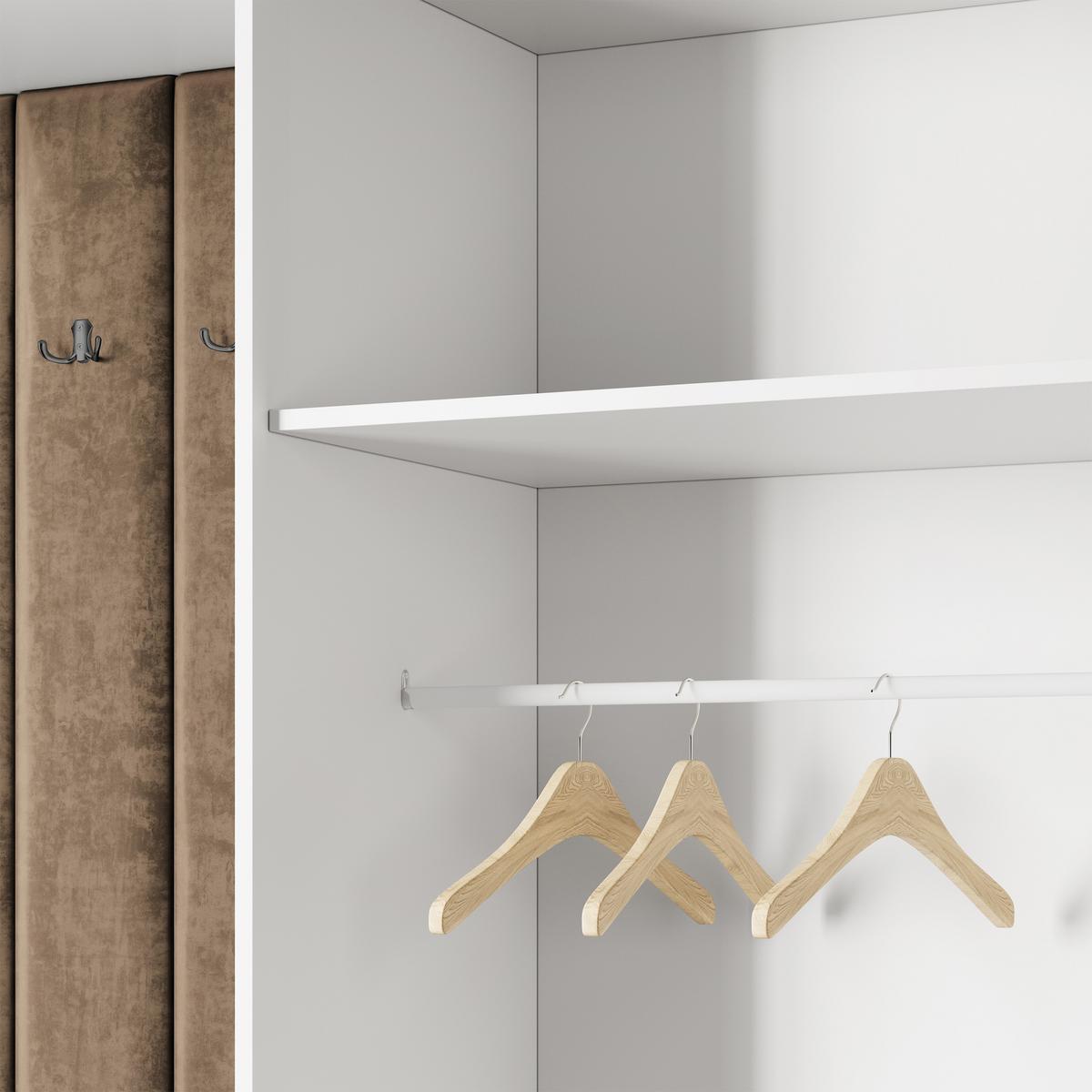 GARDEROBENSCHRANK REMA 180/240/60 cm Modern Garderobe-Set Kaschmir - Kaschmir/Mokka, Holzwerkstoff (180/240/60cm) - MASSENO