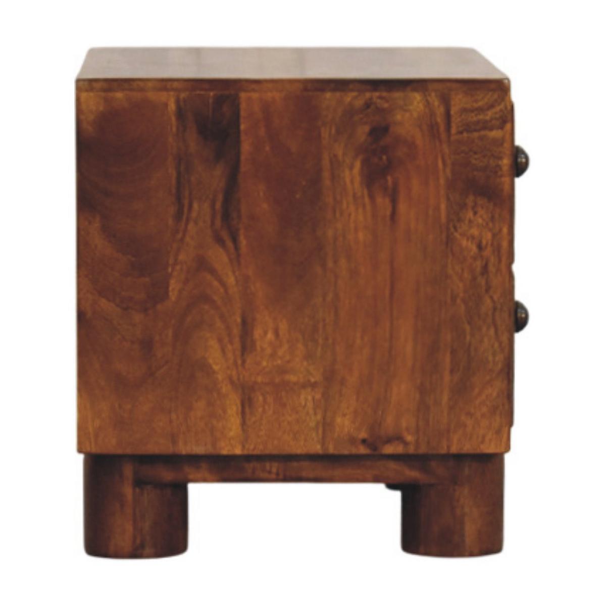 NACHTTISCH mit Kastanien-Finish, 2 Schubladen, dunkelbraun. - Dunkelbraun, Holz (45/39/35cm) - Artisan Furniture