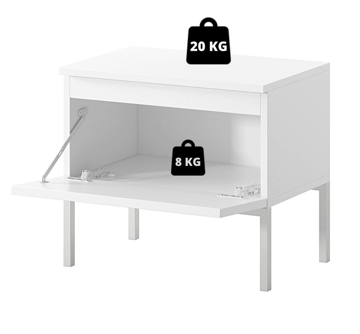 NACHTSCHRANK Bemmi Schwarz mit schwarzen Beinen - Schwarz, Holzwerkstoff/Metall (49/43/32cm) - Selsey