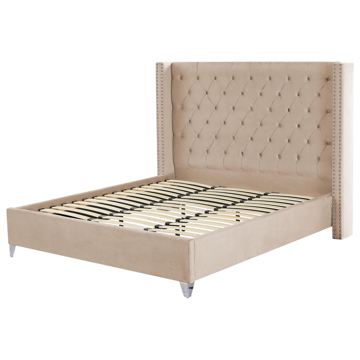 POLSTERBETT 180/200cm Beige Lubbon - Beige, Textil (180/200cm) - Beliani