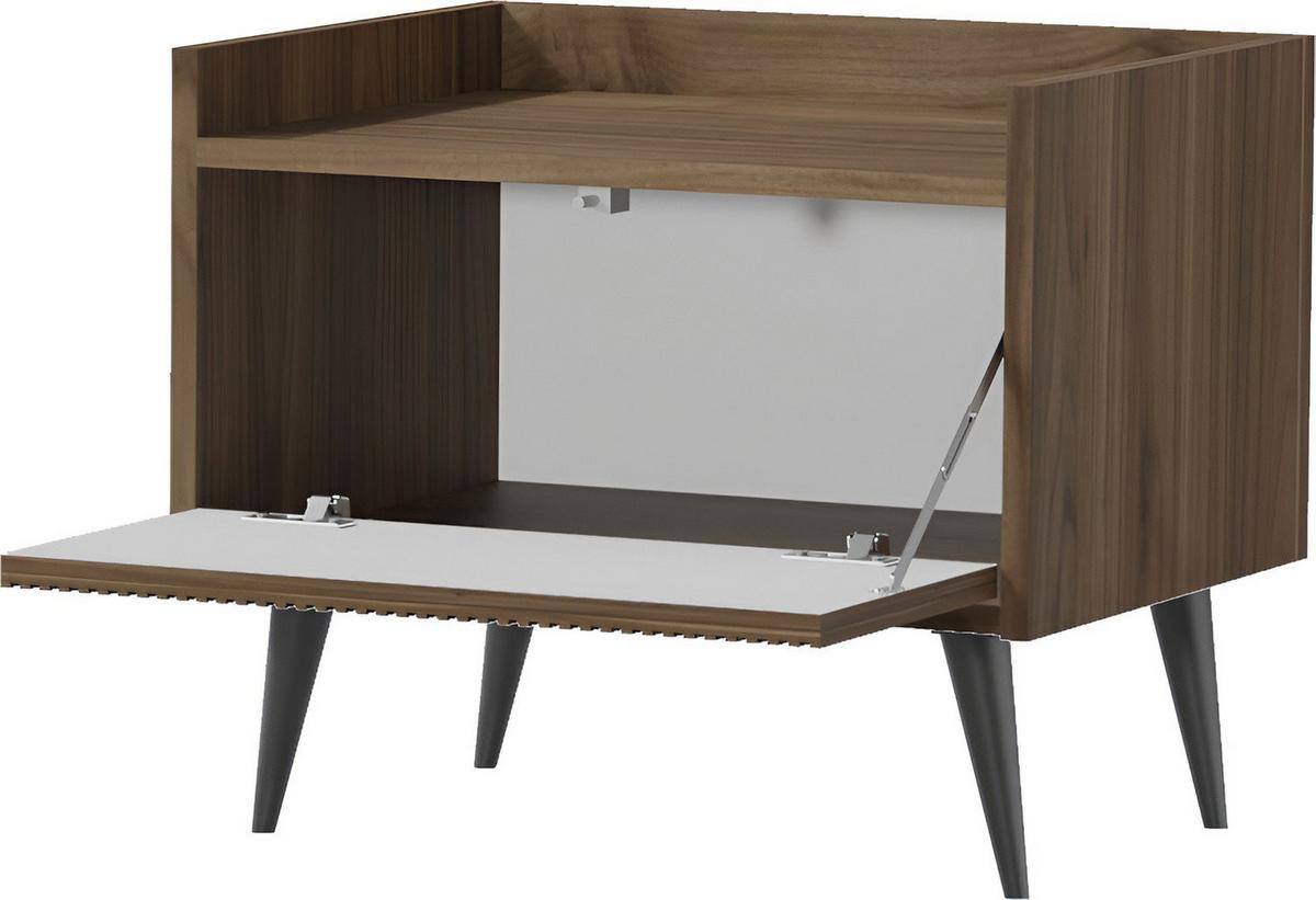 NACHTTISCH Arysa in Beige Cashmere 52/45/41 cm - Kaschmir/Beige, Holzwerkstoff/Metall (52/45/41cm) - WFL GROUP