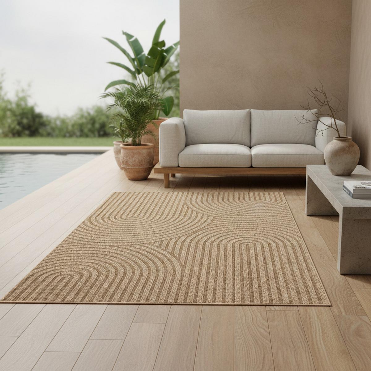TEPPICH Outdoor ARLBERG in Beige, in Jute-Optik, 80 x 250 cm - Beige, Textil (250/80cm) - KADIMA DESIGN