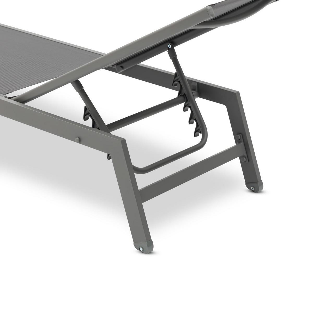 GARTENLIEGE ESPIRITU - Grau, Textil/Metall (192/31/55cm) - IDIMEX