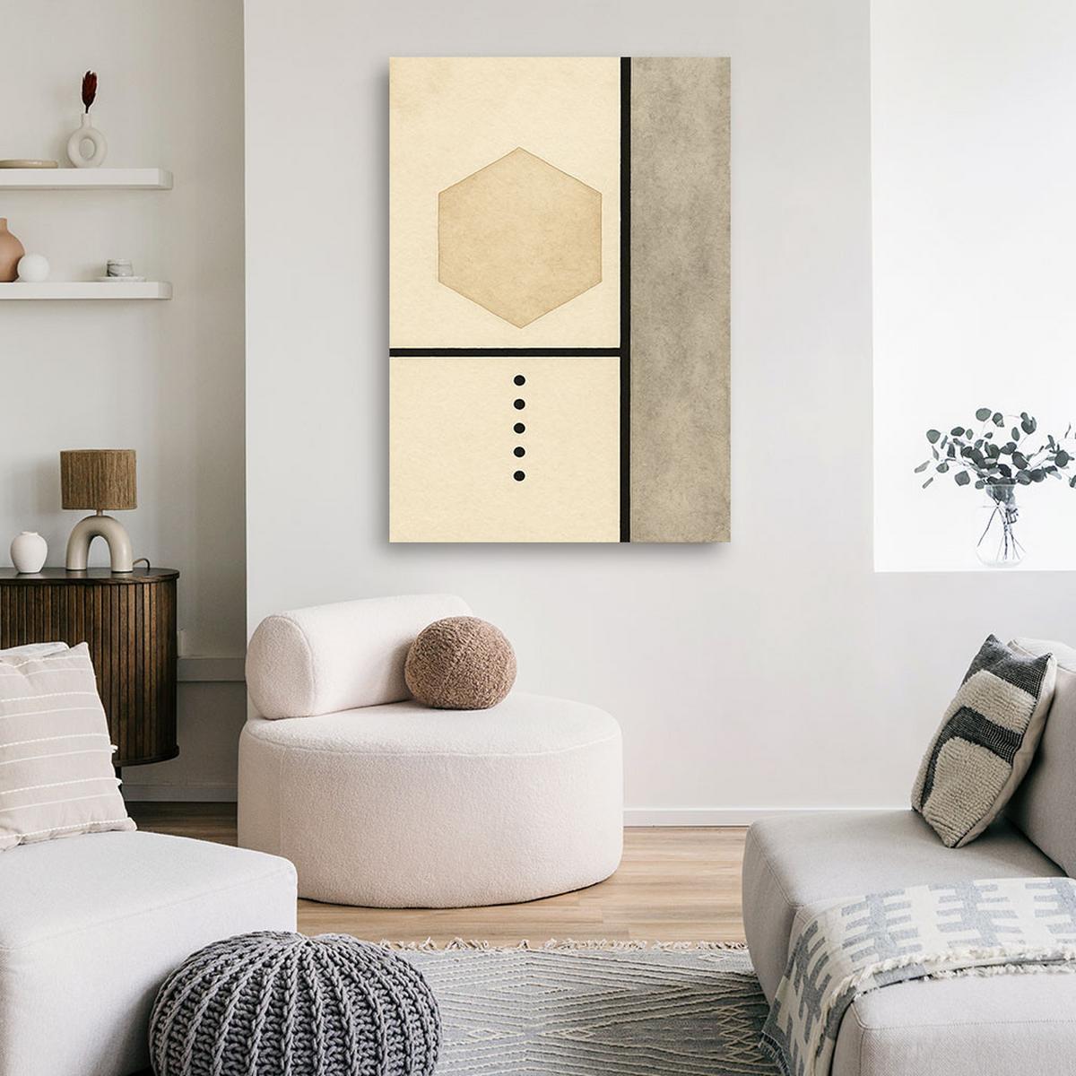 LEINWANDBILD Abstraktion 70x100cm - Beige, Textil (70/100cm) - Feeby