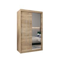 SCHWEBETÜRENSCHRANK 200/120/62 2-türig - Silberfarben/Sonoma Eiche, Holz/Kunststoff (120/200/62cm) - Abiks Möbel