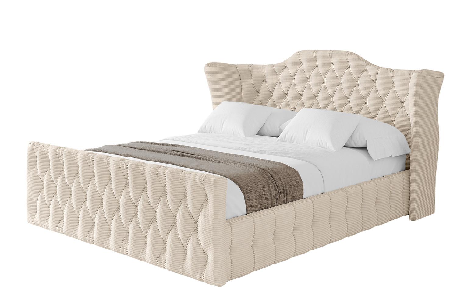 POLSTERBETT mit Bettkasten, Fußteil und Lattenrost, Boxbett ohne Matratze - MODY-Z 120x200 Beige - Creme, Holzwerkstoff/Textil (120/200cm) - ALTDECOR