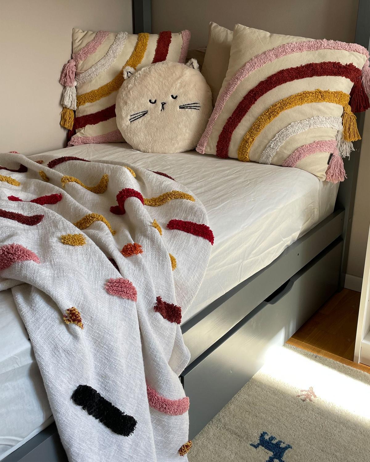 DECKE Senfgelb Alappuzha 130/180 cm - Dunkelgelb, Naturmaterialien/Textil (130/180cm) - Beliani