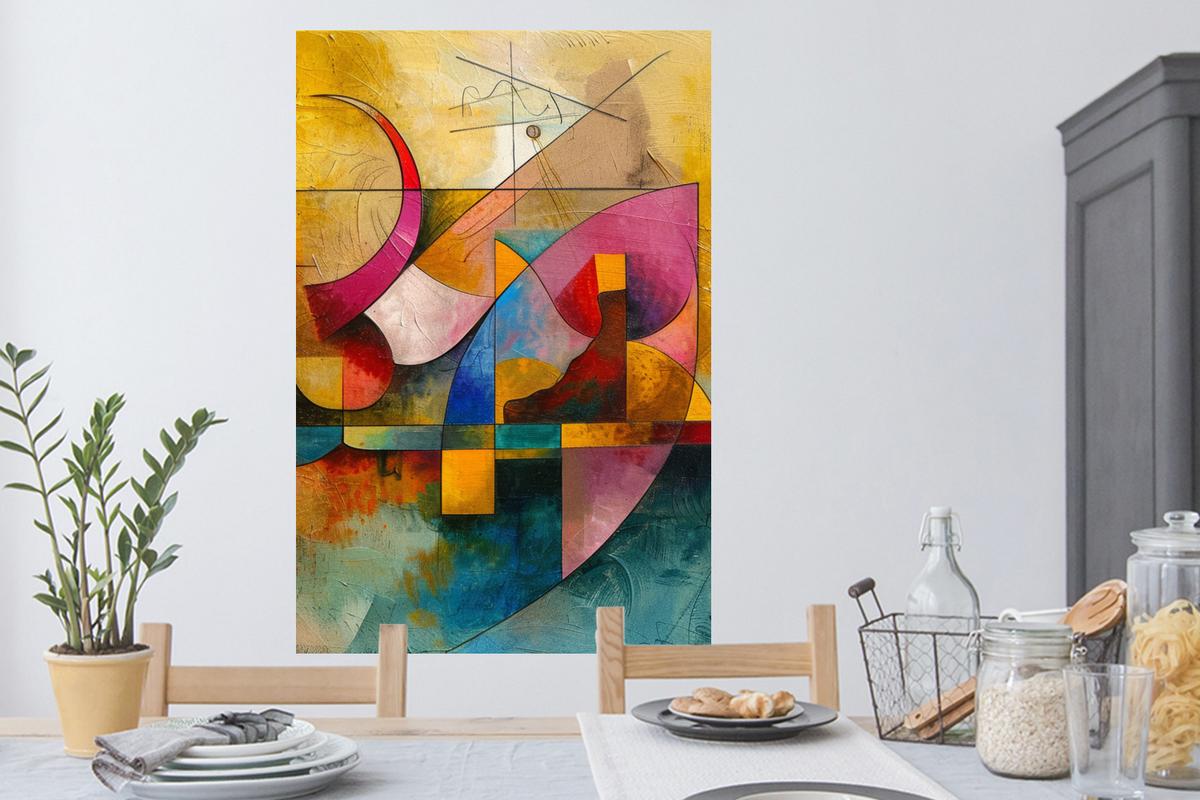 WANDTATTOO Kunst - Abstrakt - Modern Wandaufkleber 80x120 cm - Gelb, Kunststoff (80/120/0.1cm) - MuchoWow