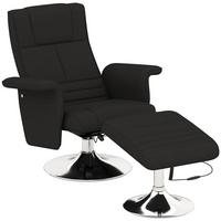 MASSAGESESSEL mit Fußhocker, elektrischer Relaxsessel mit Liegefunktion Schwarz - Schwarz, Textil/Metall (95/88/78cm) - HOMCOM