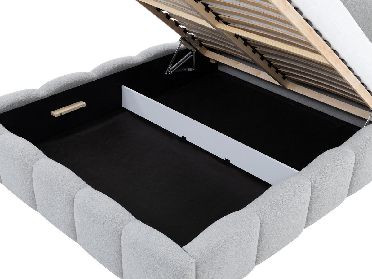 POLSTERBETT Refola Boucle - Schwarz/Naturfarben, Holz/Holzwerkstoff (140/200cm) - MIRJAN24