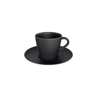 ESPRESSOTASSE MIT UNTERTASSE Manufacture Rock Glow schwarz 60 ml - Schwarz, Keramik (12.1/7.4/12.1cm) - Villeroy & Boch