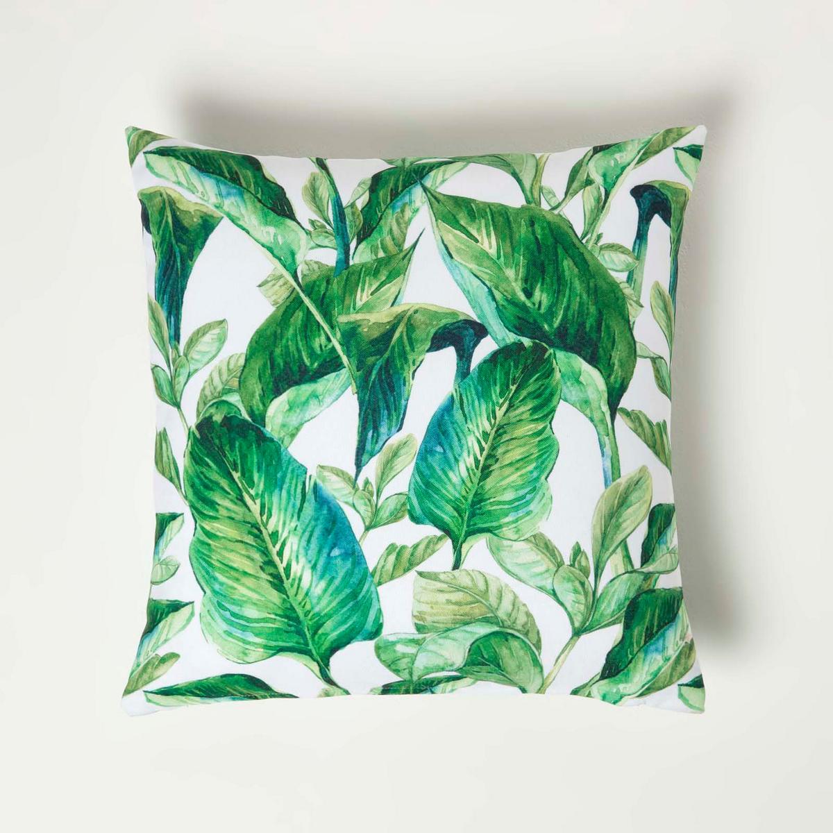 OUTDOOR-KISSEN 2er-Set 45/45 cm – Bananenblätter - Grün, Textil (45/45cm) - Homescapes
