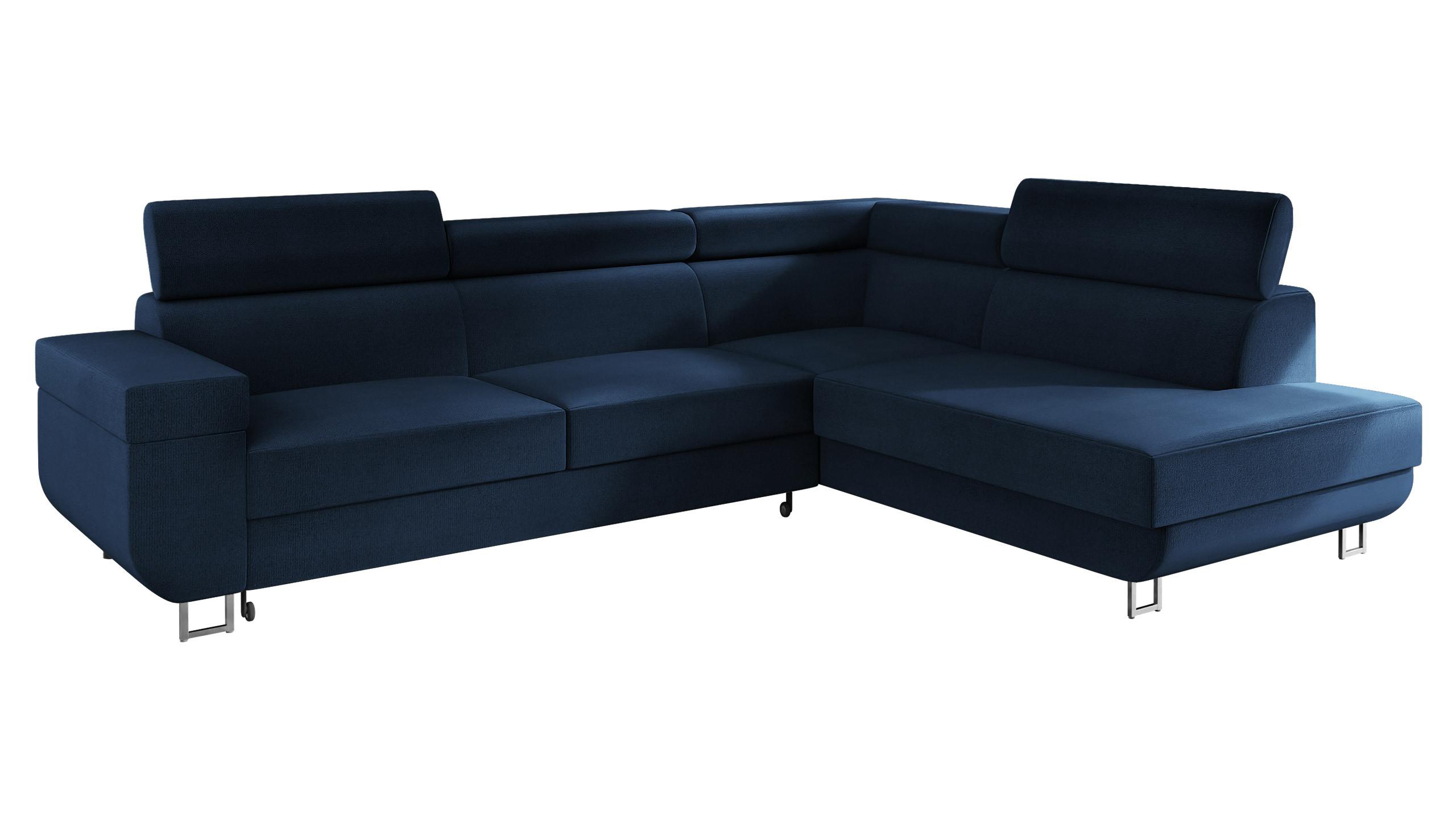 ECKSOFA Fonti, Seite: Rechts - Blau, Holz/Textil (253/188cm) - MIRJAN24