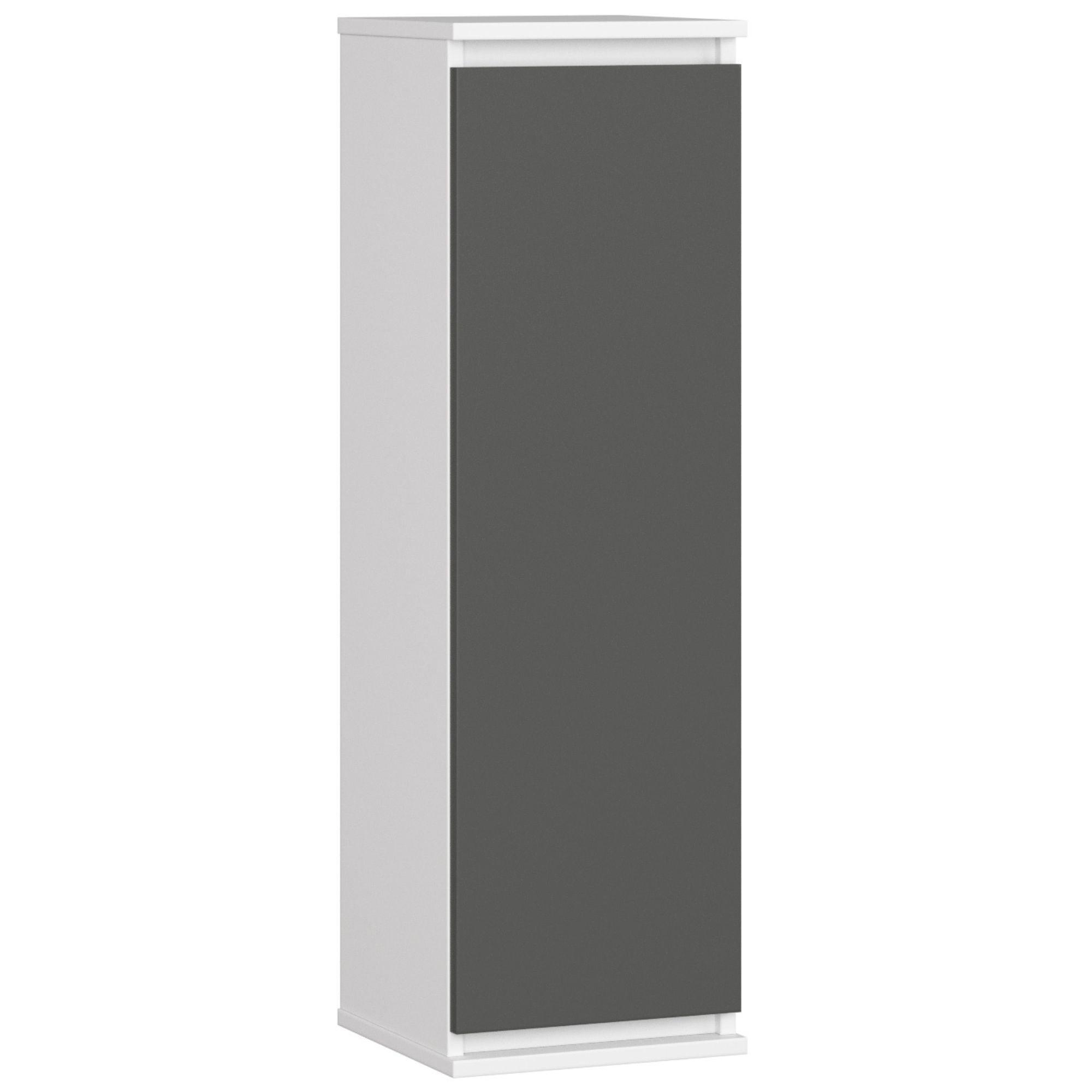 HÄNGESCHRANK Weiß, Graphit Grau 99/30/30 - Graphitfarben/Weiß, Holzwerkstoff (30/99/30cm) - RAUMHIRSCH FURNITURE