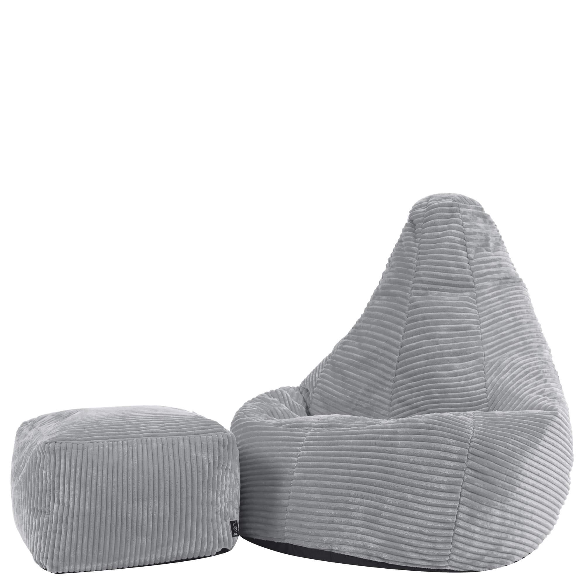 KINDERSITZSACK mit Hocker Dalton Cord - Grau, Textil (69/59/65cm) - icon