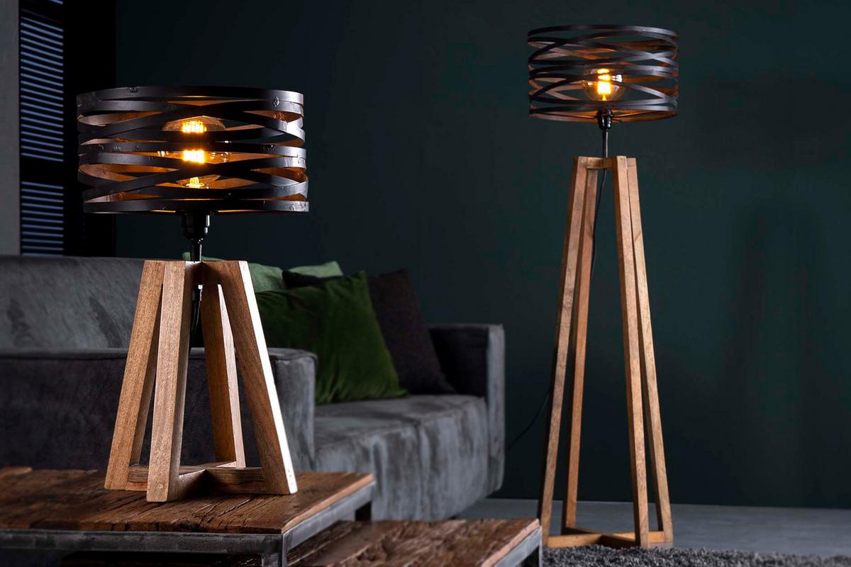 TISCHLAMPE DALIAN Schwarz Holz - Schwarz, Holz (29/29/50cm) - KAWOLA