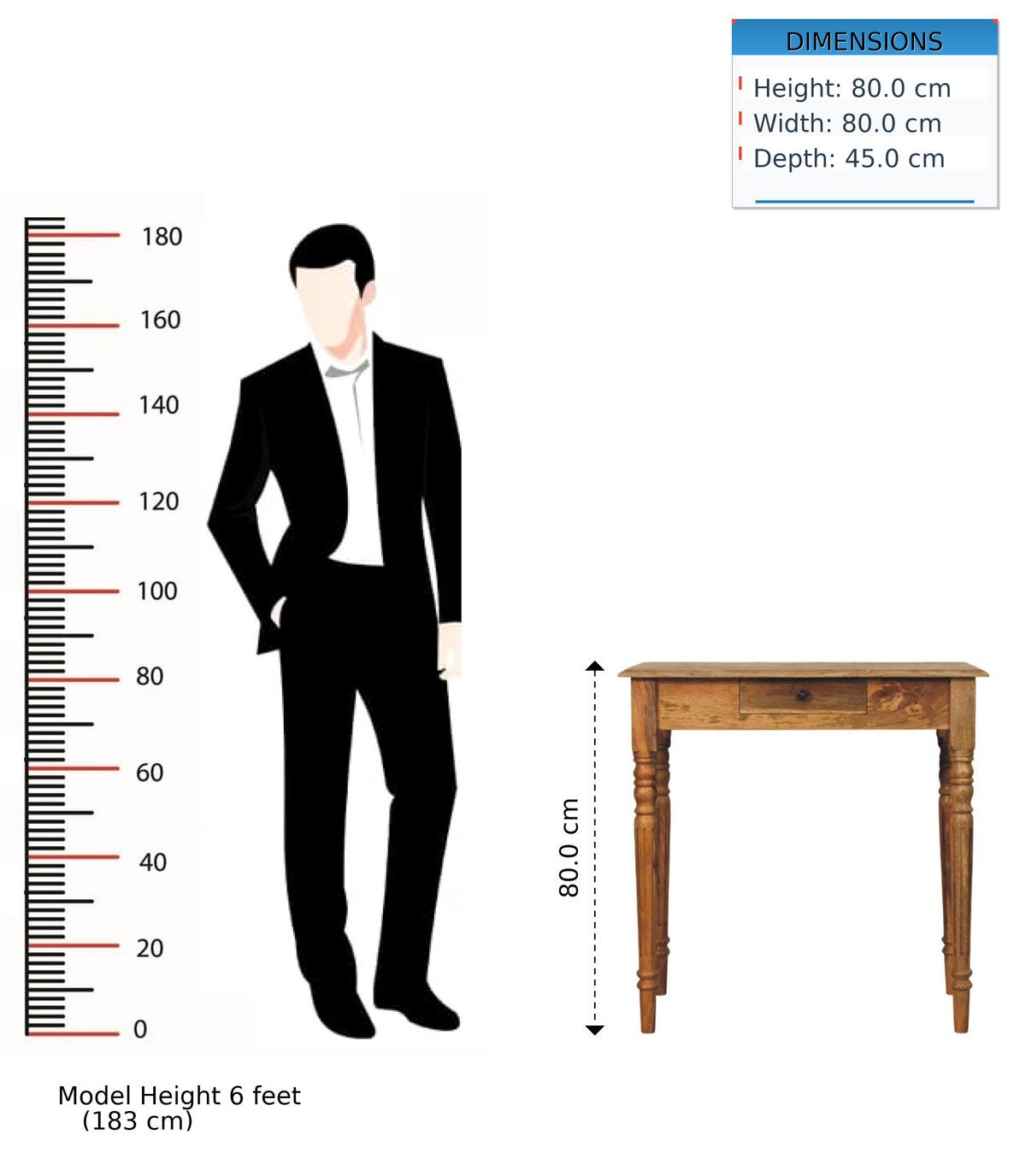 SCHREIBTISCH in Eichenoptik, 1 Schublade, Hellbraun - Braun, Holz (80/45/80cm) - Artisan Furniture