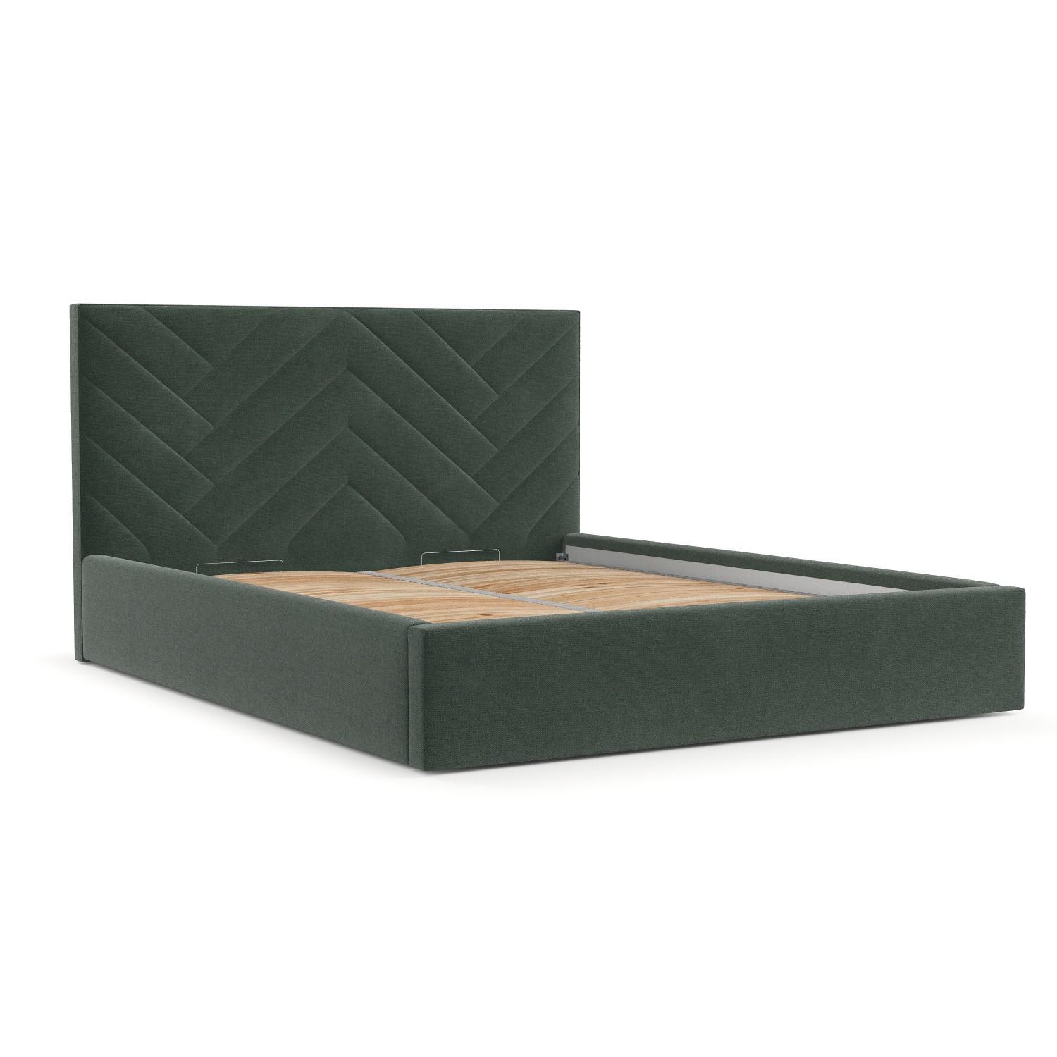 POLSTERBETT Arco 180/200 cm Grün im Asti Stoff - Schwarz/Naturfarben, Holz/Holzwerkstoff (180/200cm) - AltaBeds