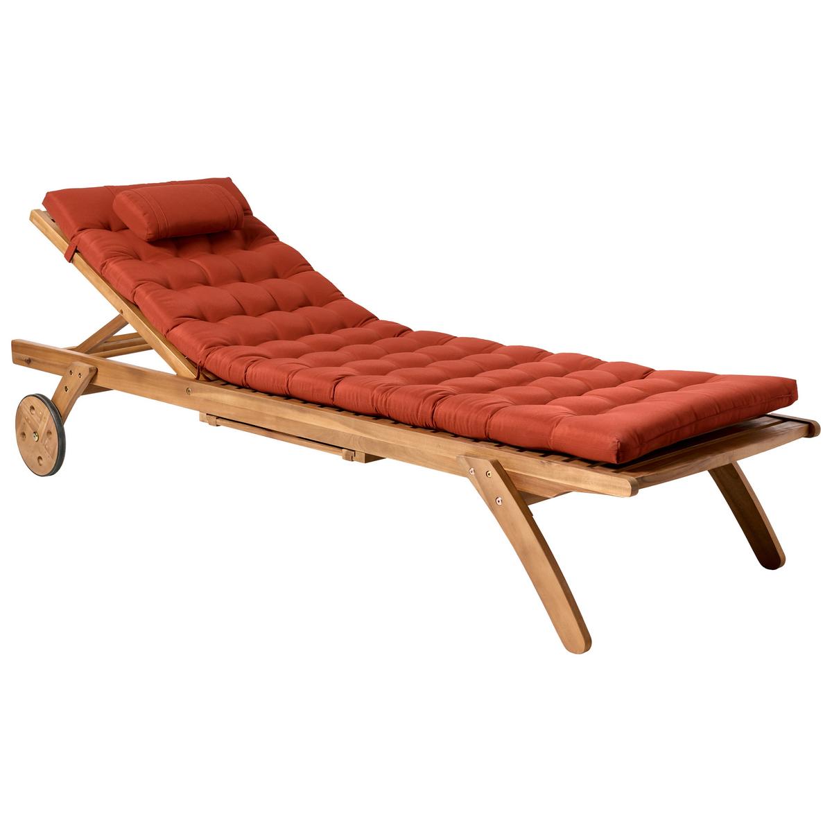 LIEGENAUFLAGE Rot 56/192 cm Cesana Premium - Rot, Textil (192/5/56cm) - Beliani