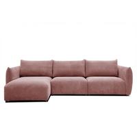 ECKSOFA TAUER 5-Sitzer, altrosa - Altrosa/Schwarz, Holzwerkstoff/Kunststoff (173/294cm) - Wozimo