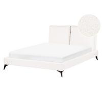 POLSTERBETT mit Lattenrost 140x200 cm Weiß Melle - Creme, Textil (140/200cm) - Beliani
