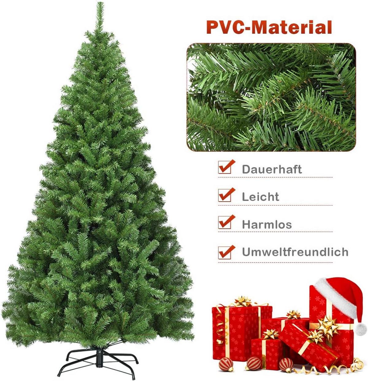 WEIHNACHTSBAUM 225cm Grün - Grün, Kunststoff (225cm) - COSTWAY