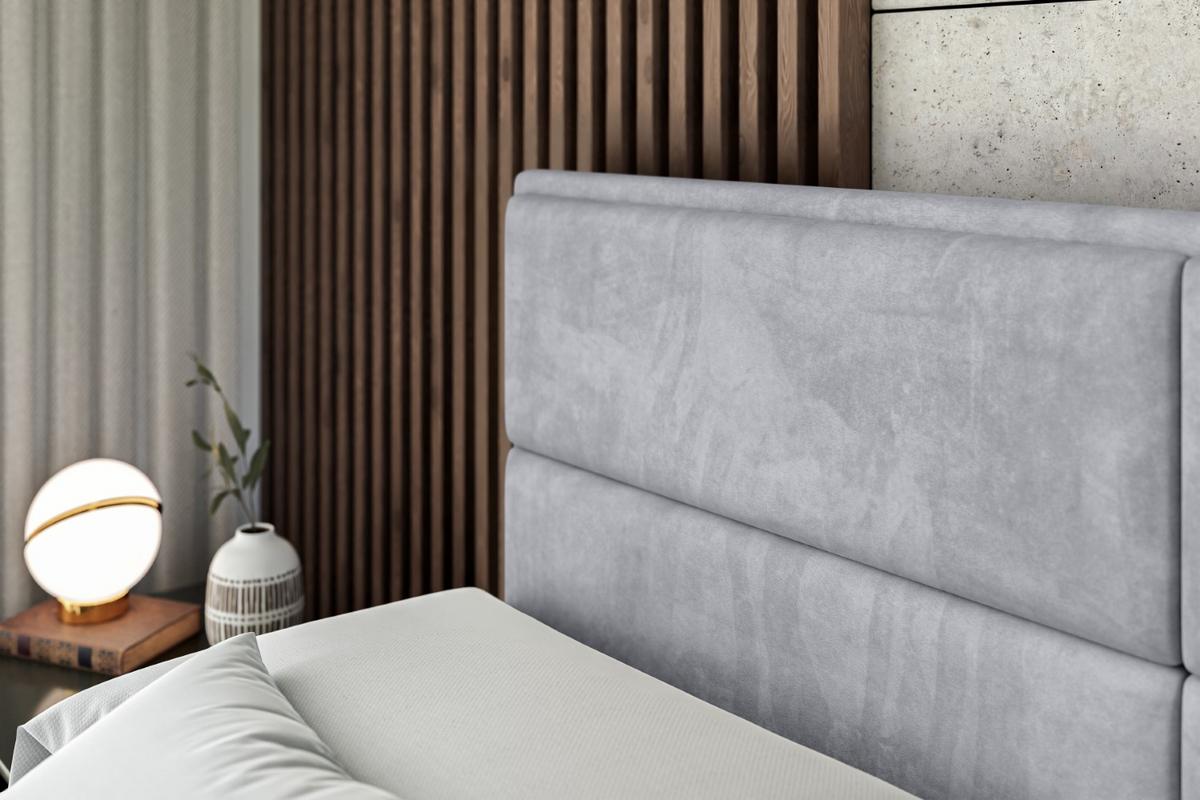 BOXSPRINGBETT AURA KING - 140 x 200 - H3/H4 - Hellgrau - Hellgrau, Holzwerkstoff (140/200cm) - ALTDECOR