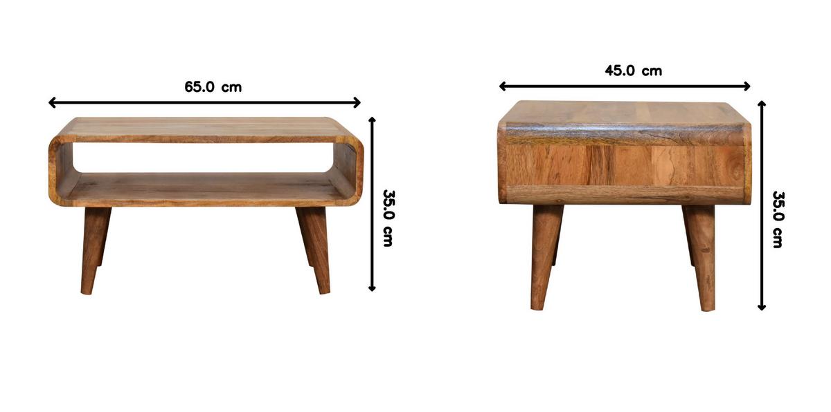 MEDIENMÖBEL TV-Ständer, Offener Stauraum, Nordische Beine - Messingfarben/Braun, Holz/Metall (65/35/45cm) - Artisan Furniture