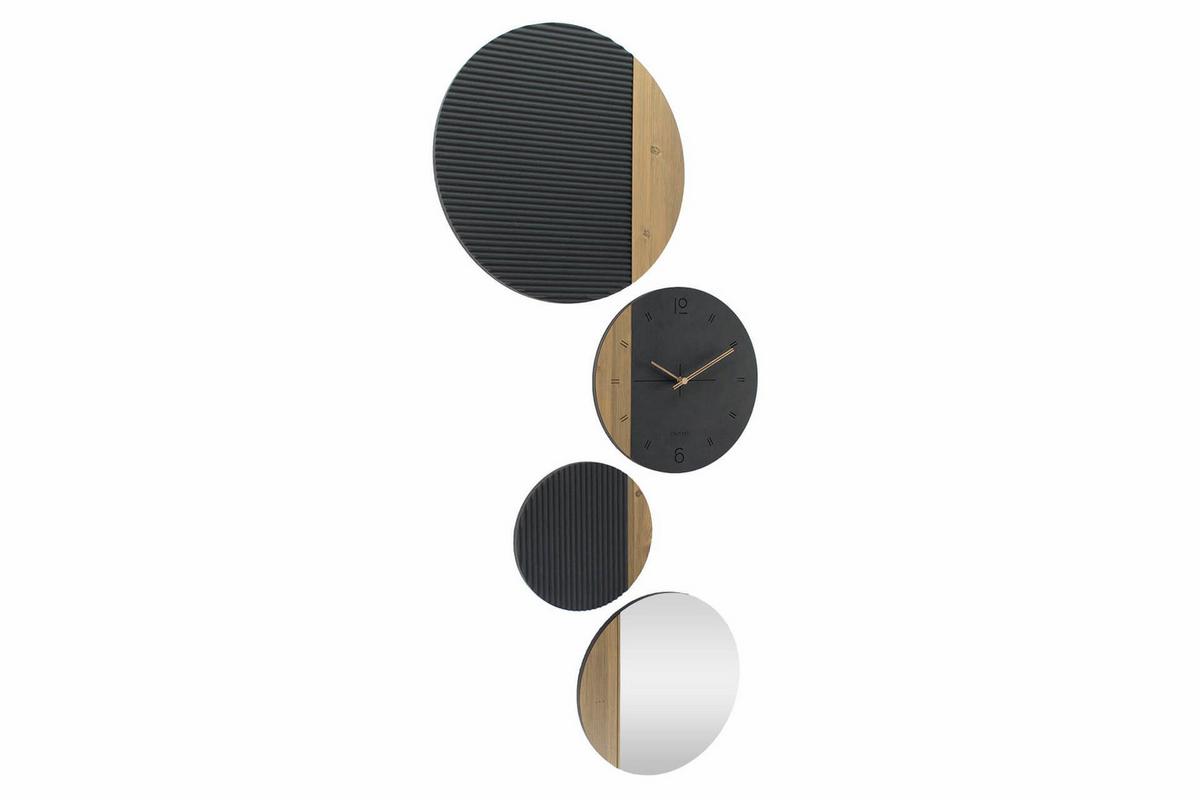WANDUHR Design Schwarz 55/134 cm - Schwarz, Glas/Holzwerkstoff (54.7/133.9/1cm) - ONZENO