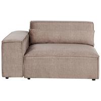 ECKMODUL Stoff Hellbraun rechtsseitig Hellnar - Hellbraun/Braun, Textil (131/70/126cm) - Beliani