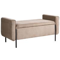 SITZBANK Beige Lewes - Beige/Schwarz, Textil (114/55/50cm) - Beliani
