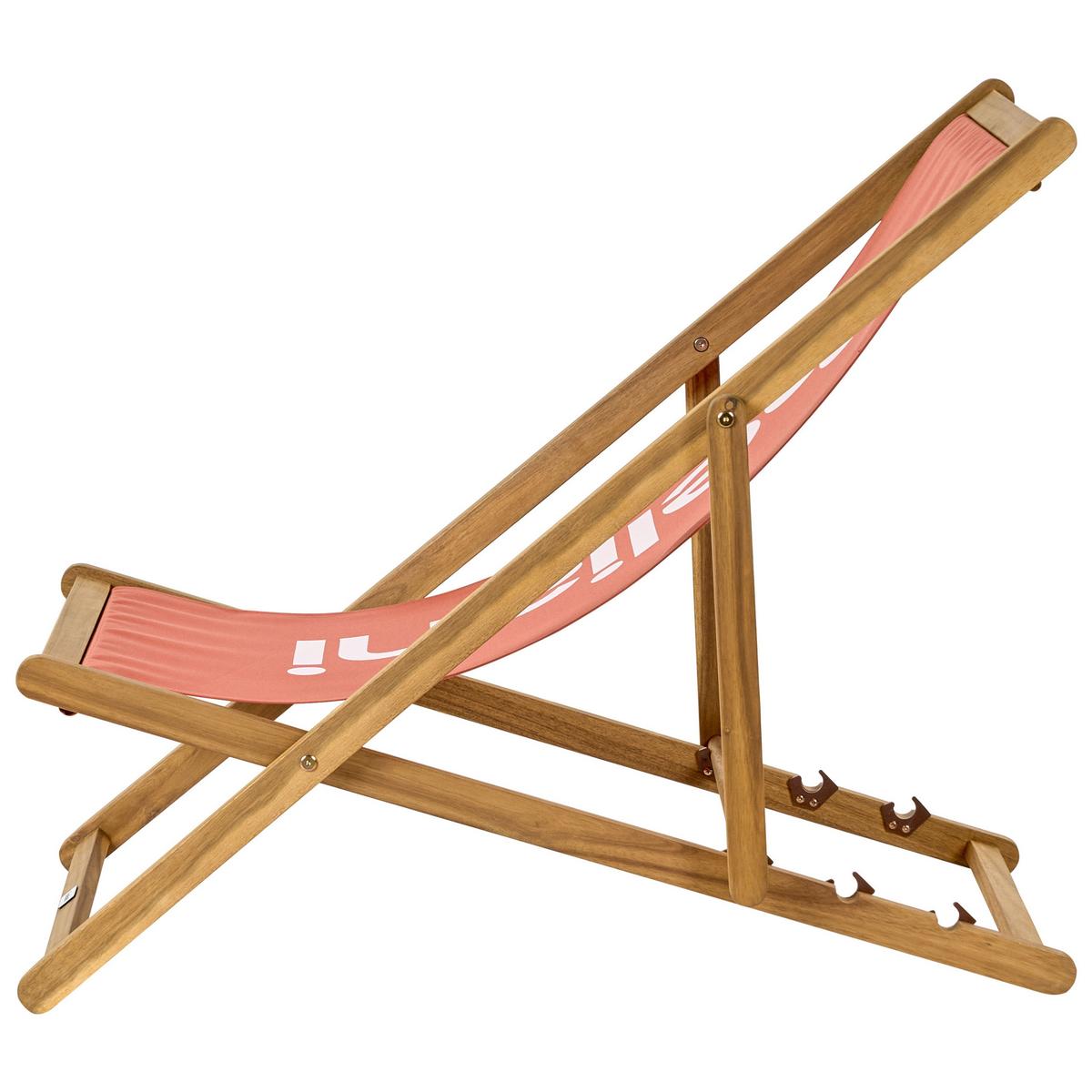 GARTENLIEGE Rot Anzio - Hellbraun/Rot, Textil (54/70/97cm) - Beliani