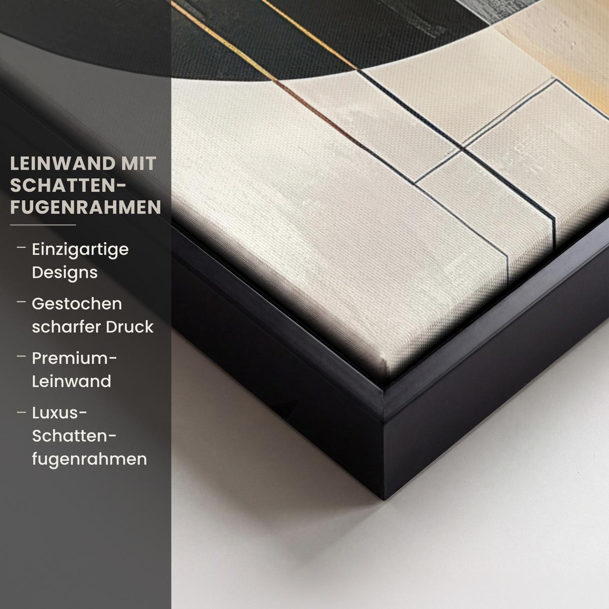 LEINWAND Bilder mit Rahmen - Abstrakt - Gold - Bronze - Grün - Formen - Modern - 50x70 - Multicolor, Textil (50/70cm) - MuchoWow