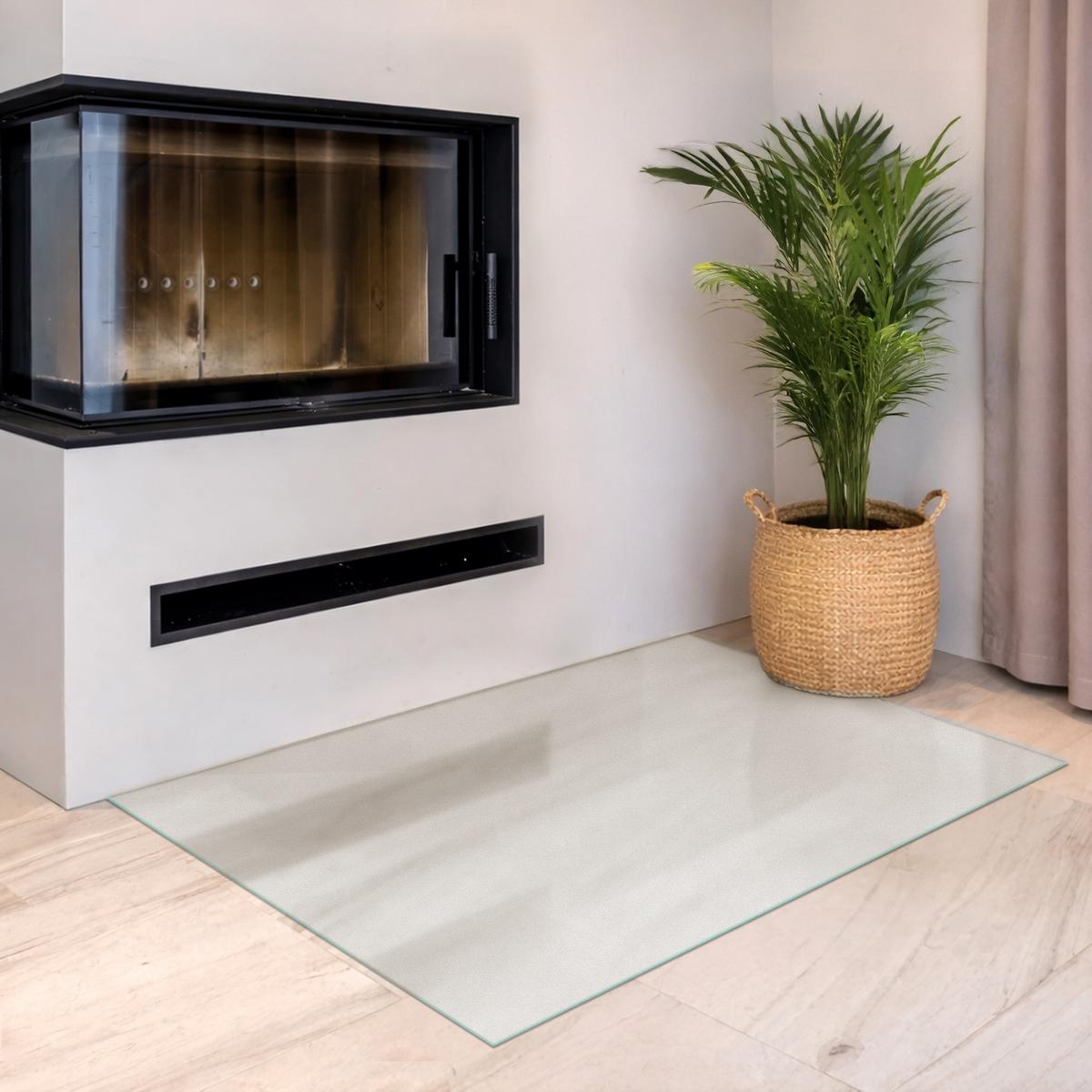 GLASBODENPLATTE für Kaminofen 120x80 cm – Milchglas Optik - Transparent, Glas (120/80/0.4cm) - TULUP
