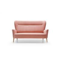 BETTSOFA RYZE Rosa Velours-Stoff - Rosa, Textil (93/110/189cm) - MASSENO