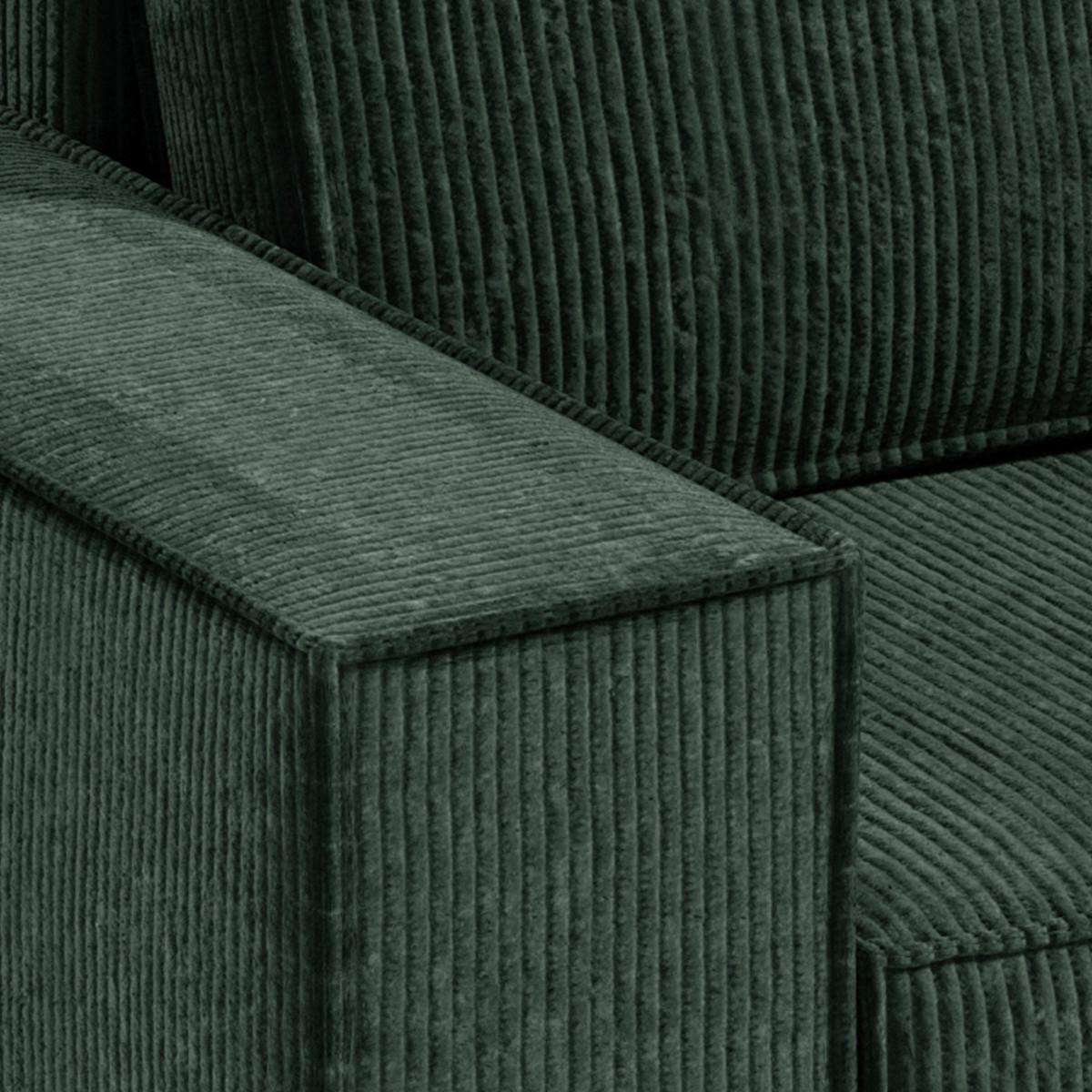 ECKSOFA Isaac 3 Sitzplätze Tannengrün - Grün, Holz (257/148cm) - Petits-meubles