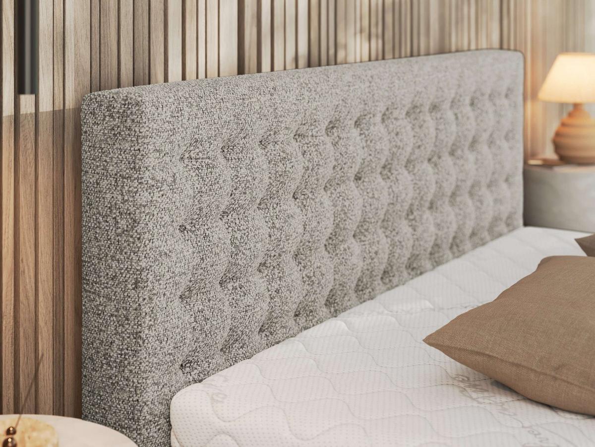 POLSTERBETT PAVO CLASSIC 160/200 - Hellgrau Strukture - Schaum-Matratze - Hellgrau, Textil (160/200cm) - MKS