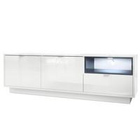 LOWBOARD Metro Einsatz in Grau Hochglanz - Grau, Holzwerkstoff (153/48/37cm) - Vladon