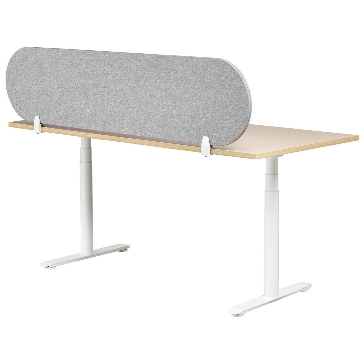 SCHREIBTISCHTRENNWAND Hellgrau 160x2x40 Sparky - Hellgrau, Kunststoff (160/40/2cm) - Beliani