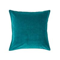 KISSENHÜLLE Baumwollsamt petrol 40/40 cm - Petrol, Textil (40/40cm) - Homescapes