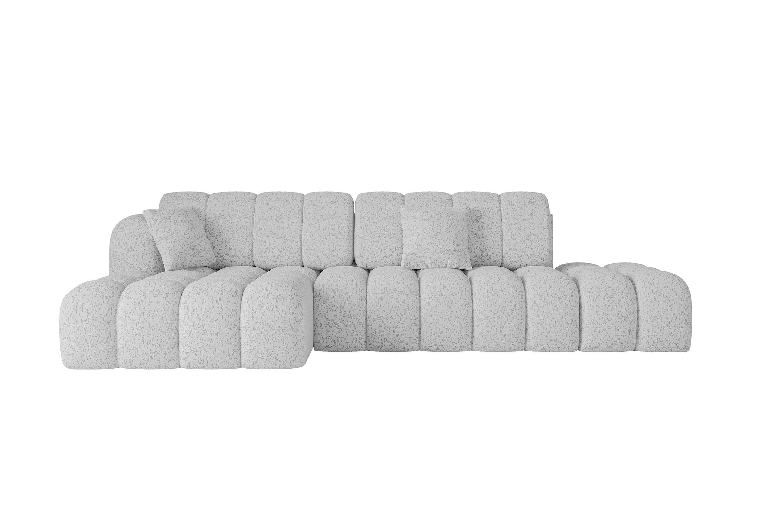 ECKSOFA mit Schlaffunktion Ottomane Links OLEA-L2 321x164x75 Grau Tissu - Graphitfarben/Schwarz, Holzwerkstoff/Kunststoff (321/164cm) - ALTDECOR