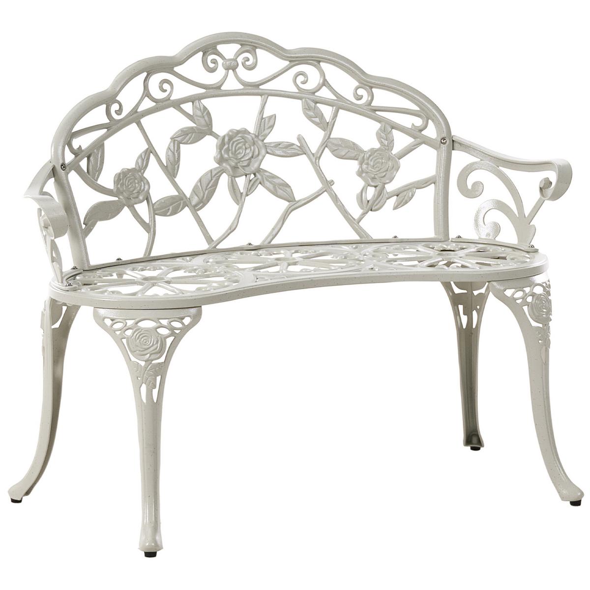 GARTENBANK Weiß Piura - Weiß, Metall (88/80/49cm) - Beliani