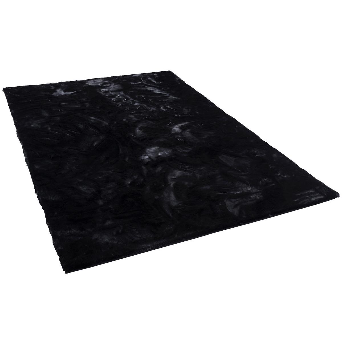 FELLTEPPICH LUXUS SUPER SOFT PLUSH - Schwarz, Textil (90/160cm) - Pergamon