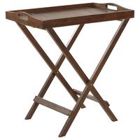 GARTENTISCH Massivholz Dunkler Holzfarbton Amantea - Dunkelbraun, Holz (68/45/73cm) - Beliani