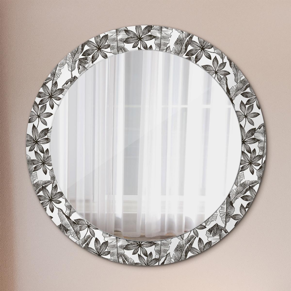 SPIEGEL Rund Ø 70 cm mit Aufdruck - Schwarz, Glas (70/70/0.4cm) - Wallfluent