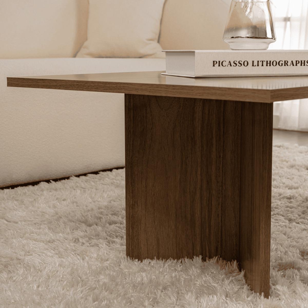 COUCHTISCH mit rechteckiger Platte 119/60/40 cm - Naturfarben, Holzwerkstoff (65/60/40cm) - Calicosy